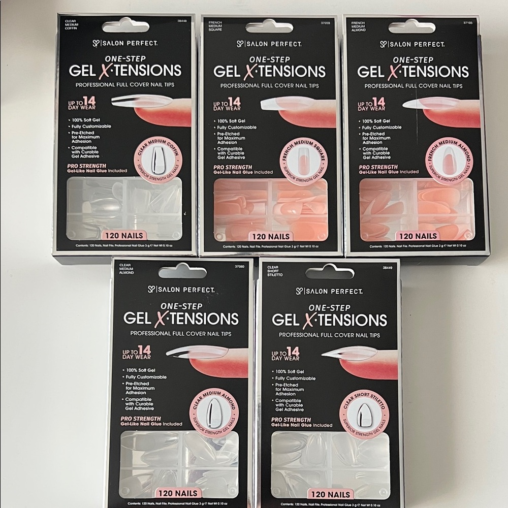 Salon Perfect Gel X-Tensions - Pink and Clear Press-On Nails